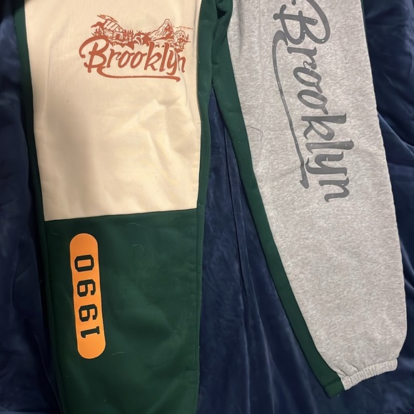 tan grey and green sweatpants - Picture 2 of 2